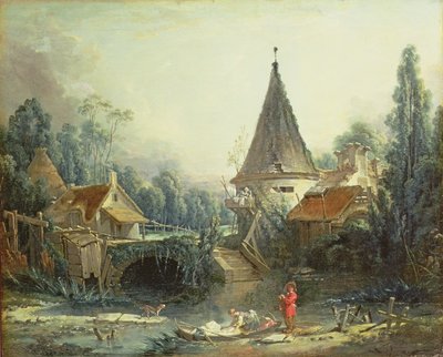 Landscape near Beauvais, early 1740s by François Boucher